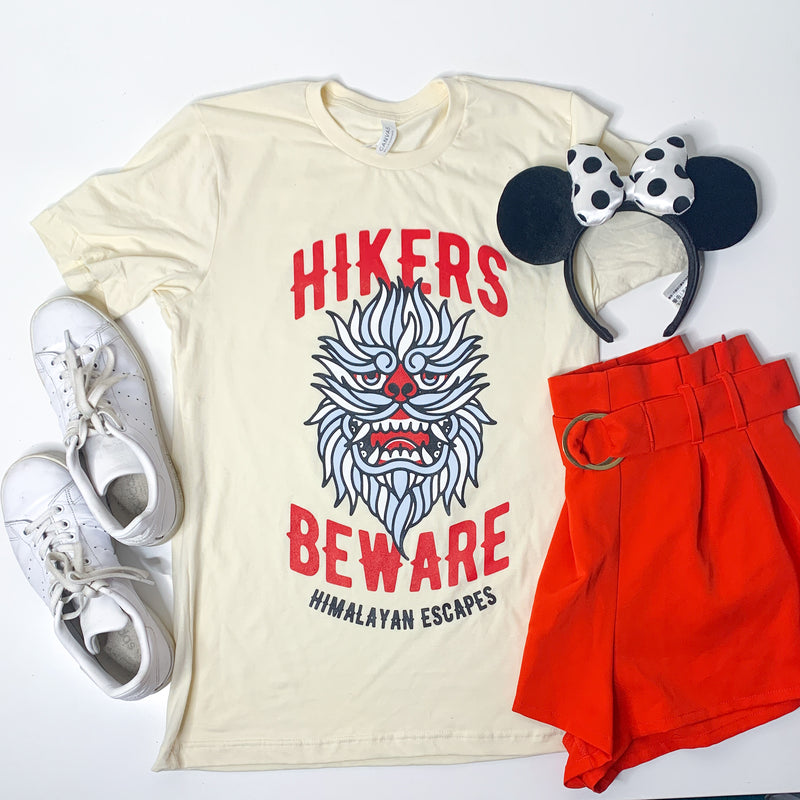 Everest Hikers Beware, Crew Neck Tee, Natural