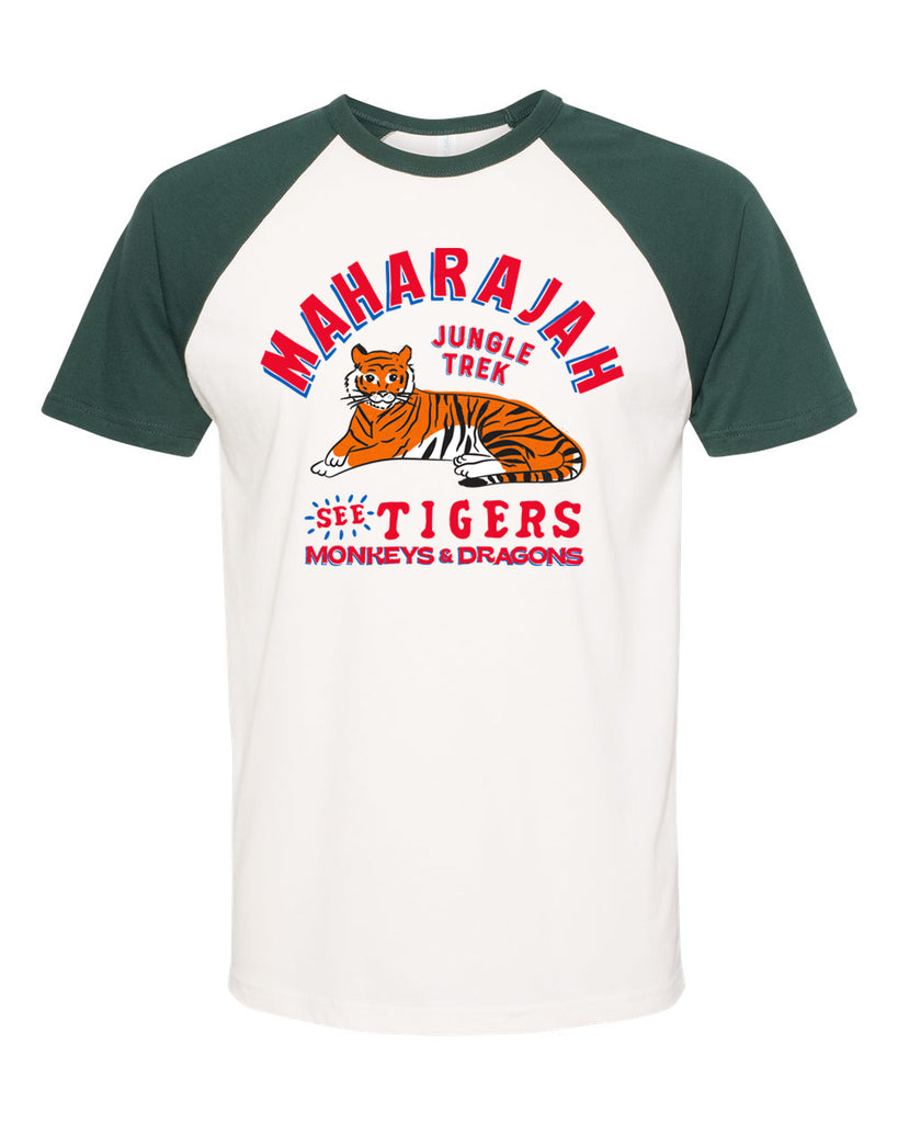 Maharajah Jungle Trek, Short Sleeve Raglan Tee, Forest Green