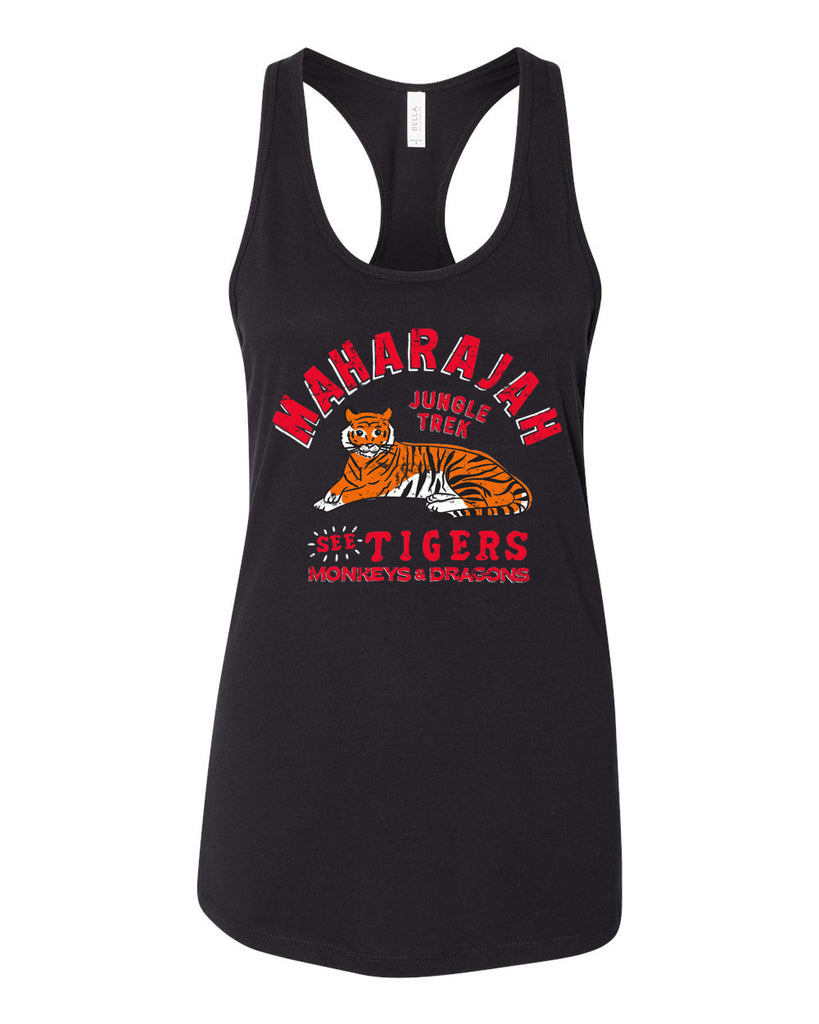 Maharajah Jungle Trek, Racerback Tank, Pitch Black